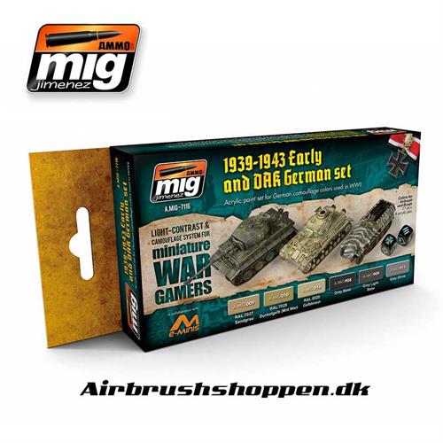 A.MIG 7116 Wargame Early and Dark German Set 6x17 ml